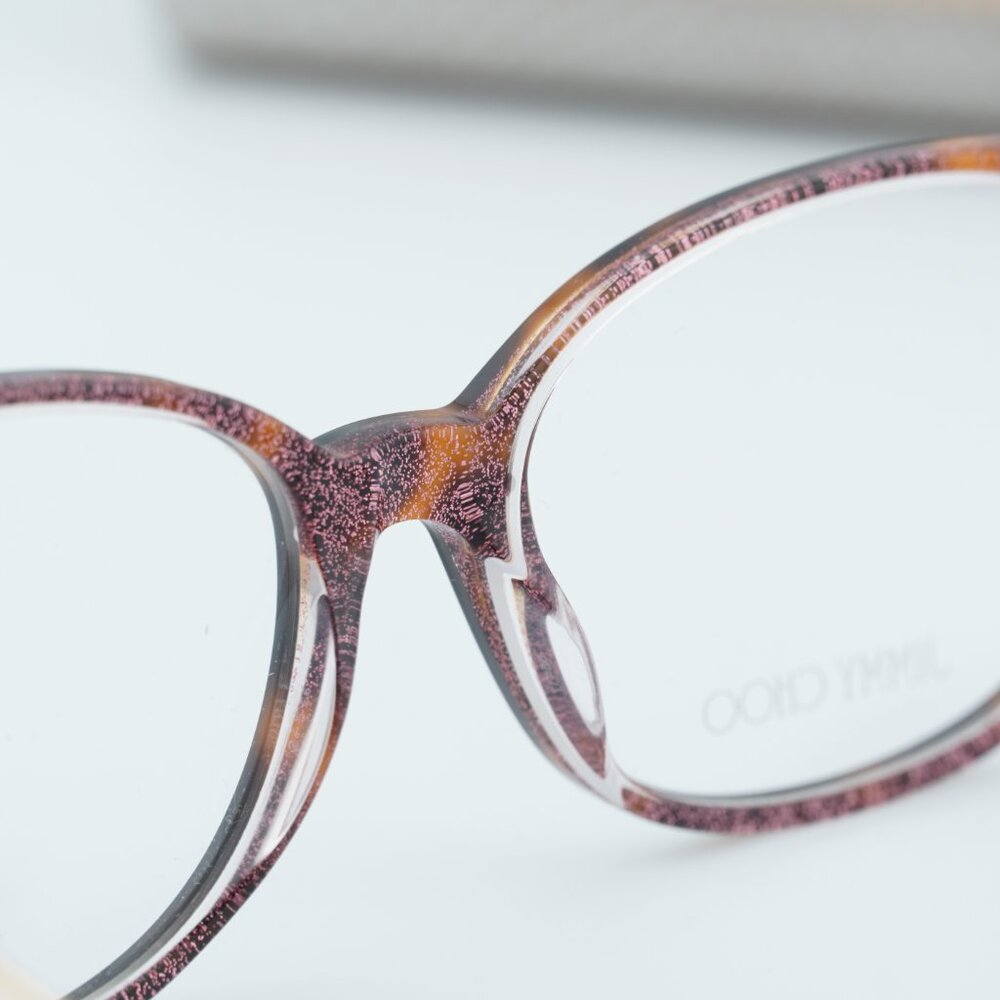 Jimmy Choo JC 302 00T4 00 Rectangle Eyeglasses - Havana Pink 55mm - Picture 9 of 10